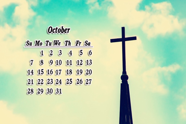 十月日历表图片