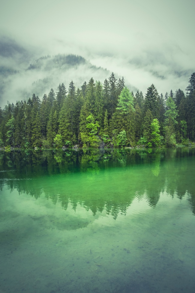 绿色湖泊唯美风景图片