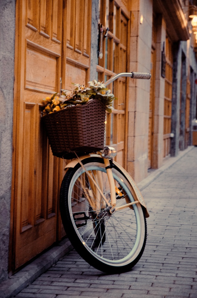 复古典雅女士自行车图片