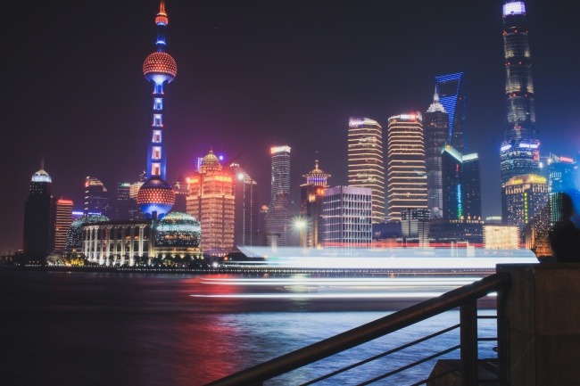上海繁华都市夜景图片