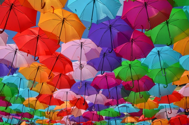 彩色遮阳伞天幕图片
