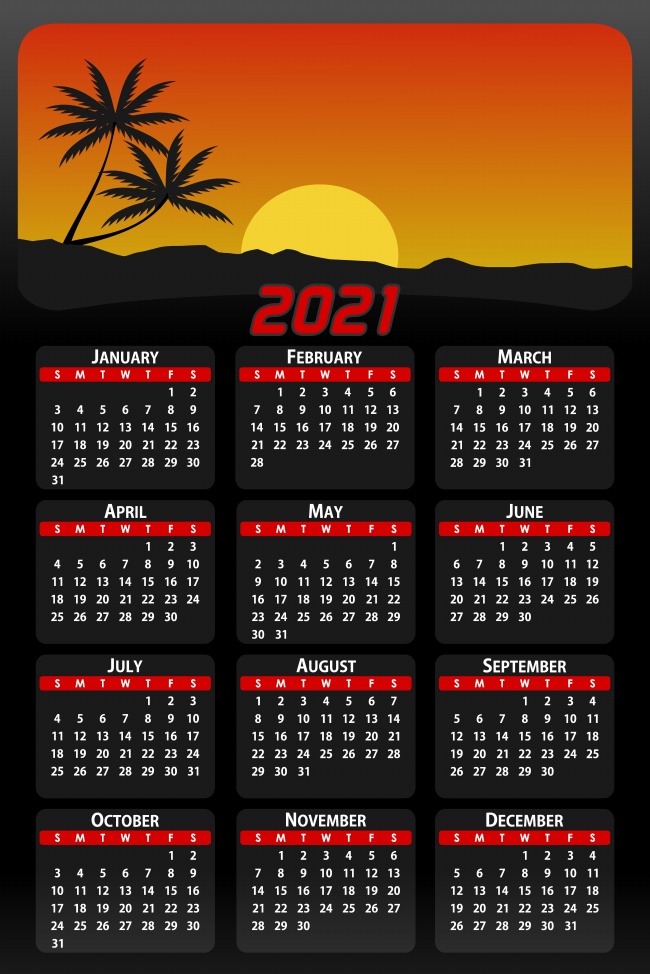 2021年日历高清图