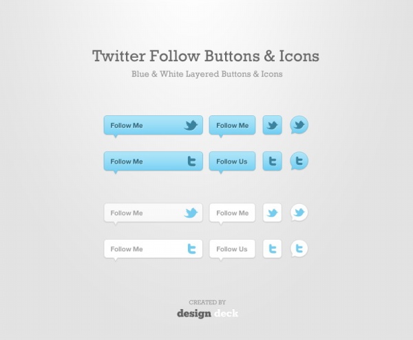 Twitter按钮图标psd素材 站长素材