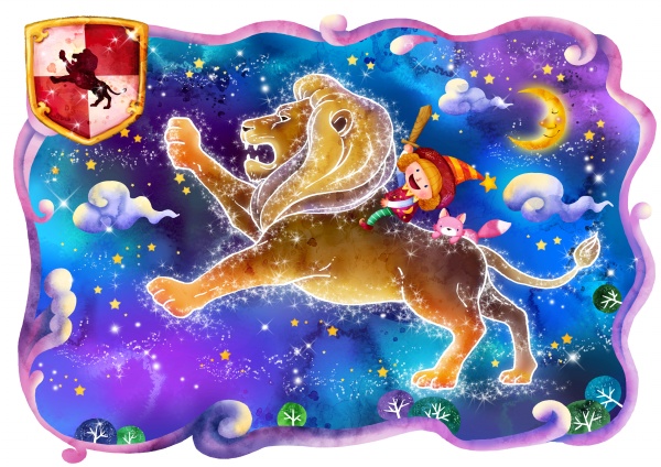 12星座狮子座手绘卡通PSD素材下载