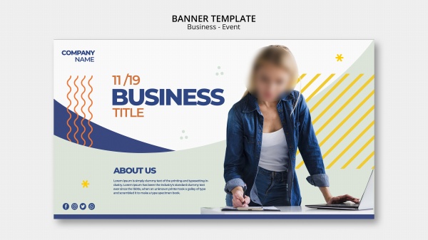 企业女性商务banner设计PSD素材下载