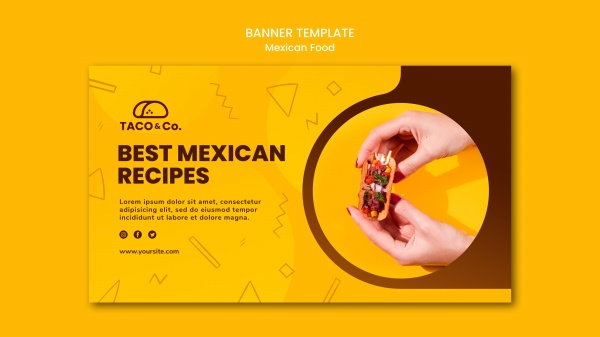 墨西哥餐厅宣传横幅PSPSD素材下载