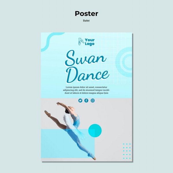 芭蕾舞海报模板源文件素材PSD素材下载