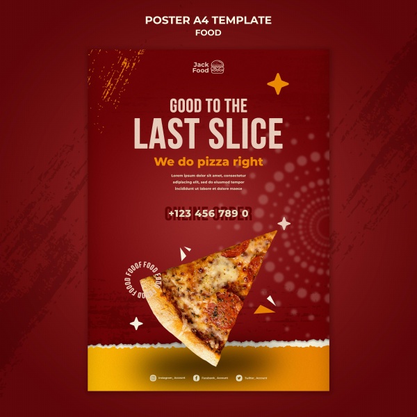 披萨餐厅美食宣传海报PSD素材下载