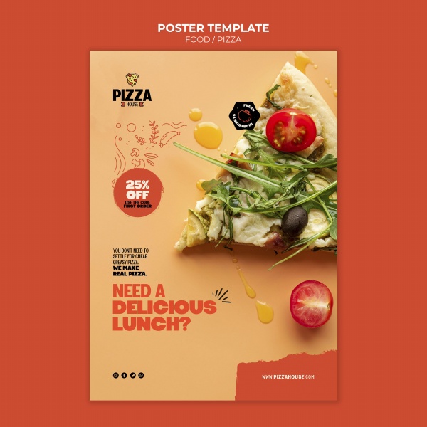 美味披萨宣传海报设计PSD素材下载