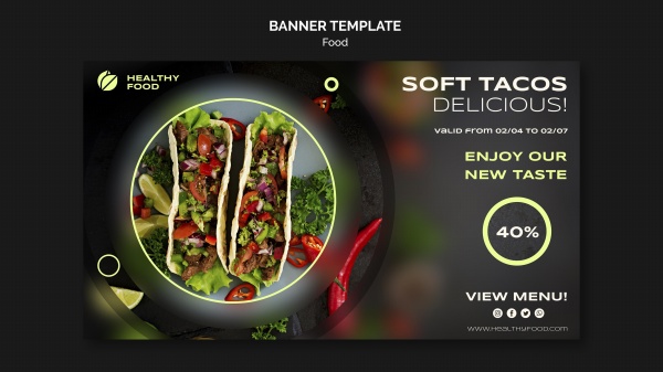 美味沙拉广告横幅模板PSD素材下载
