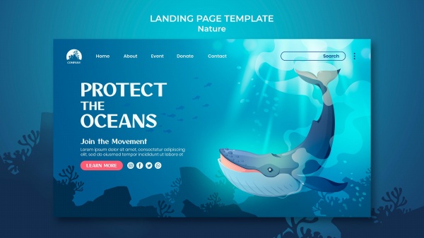 海洋主题登录页模板设计