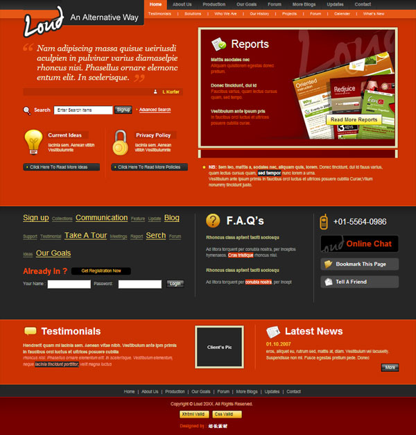 红黑风格CSS网页模板（css样式模板网站）