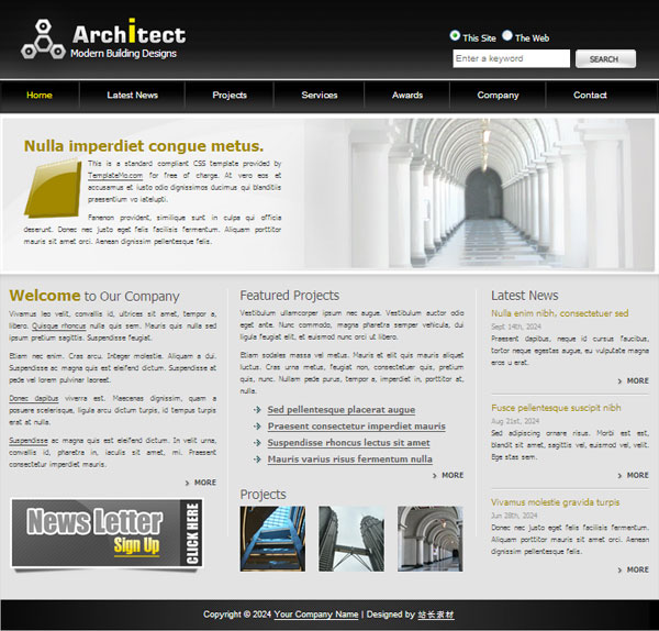 建筑师CSS网页模板（建筑工程师模板）