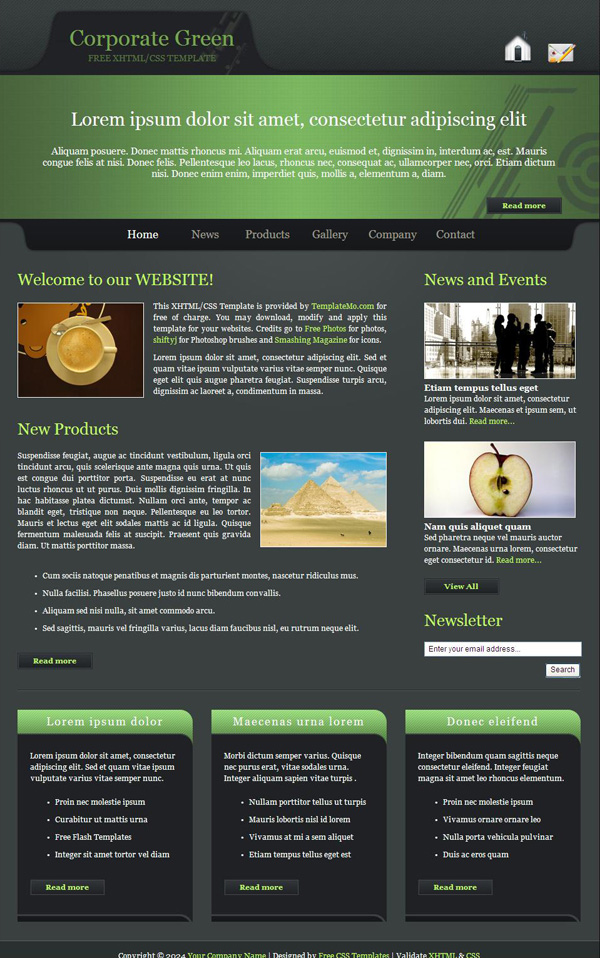 绿色企业CSS网页模板（绿色环保网站模板）