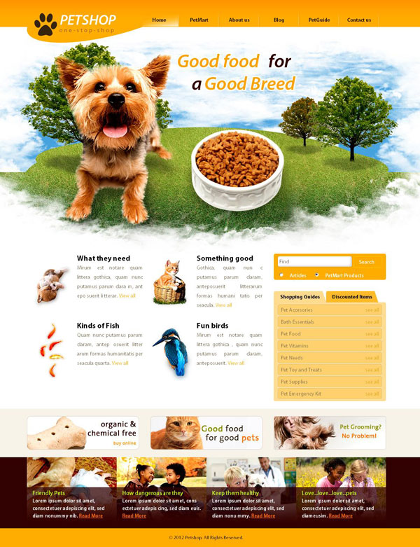 宠物店CSS模板（宠物店网页模板）