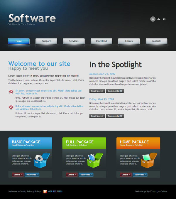 软件公司CSS网页模板（软件网站模板）