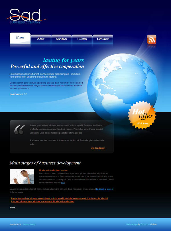 商业公司CSS网页模板（商业网站设计模板）