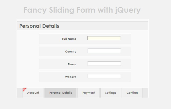 jQuery滑动表单验证效果（jQuery表单验证）