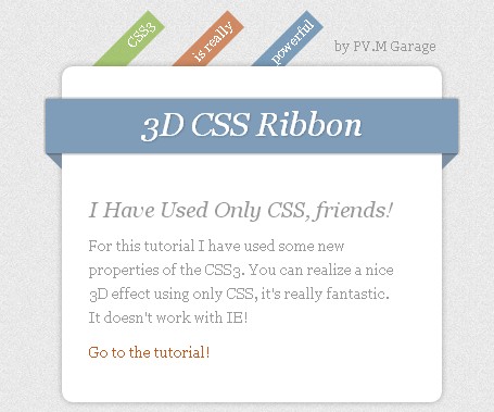 纯CSS3实现的3D丝带效果（3dmax缠绕的丝带）