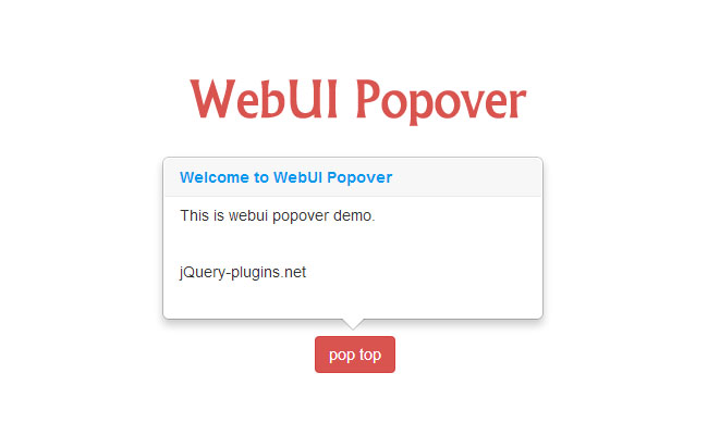 jquery弹出悬浮插件webui-popover（jquery悬浮窗口）