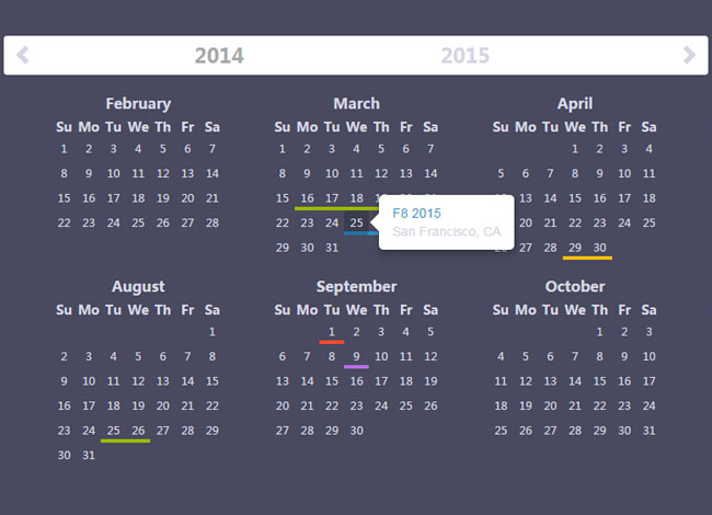 jQ带记事功能的全年日历插件（jquery日历插件）