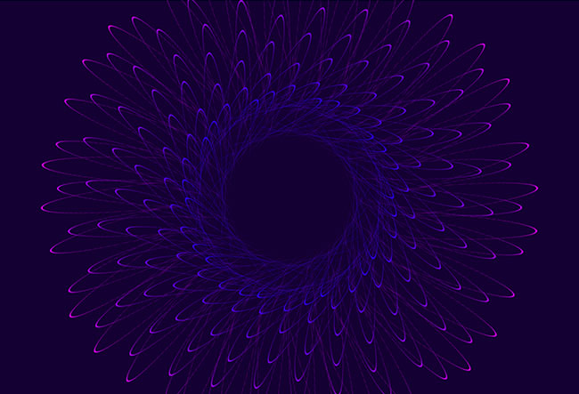 CSS3紫色的线条花环旋转特效