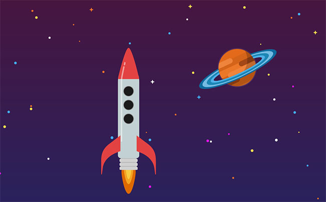 HTML5 SVG星空飞船火箭动画特效  第1张