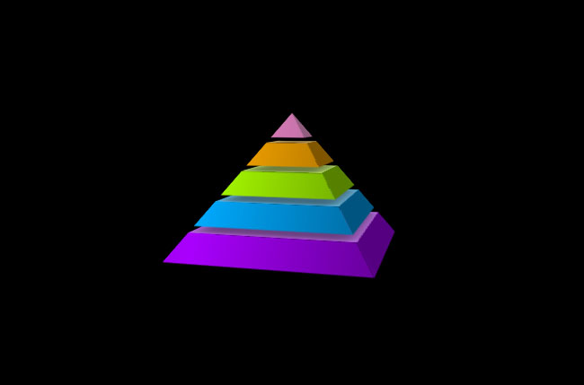 HTML5 SVG彩色金字塔动画特效