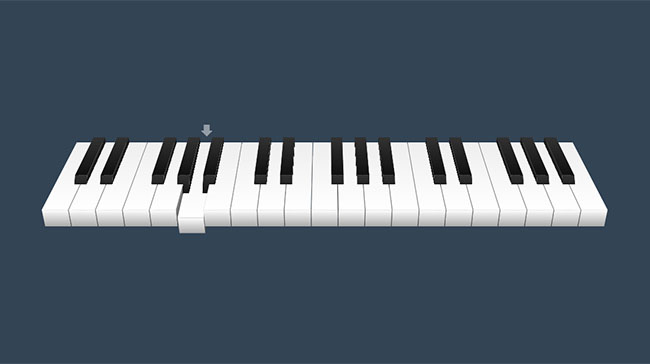 纯CSS3黑白钢琴键盘特效